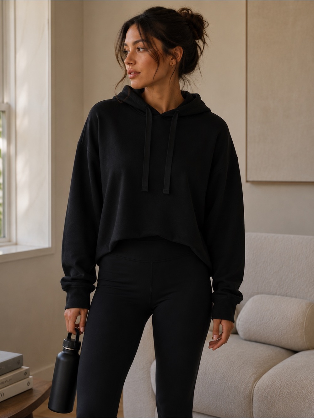Nike Yoga Dri Fit Cropped Sweater in Black NWT
